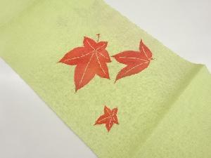 紗紬紙布紅葉模様織出し名古屋帯